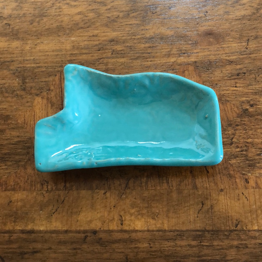 State of Mississippi Shaped Teal Jewelry Dish